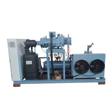 Industriële luchtgekoelde schroefcompressor Eenheid Nieuwe condensatie-eenheid Automatische kenmerken Kern motor koelkast